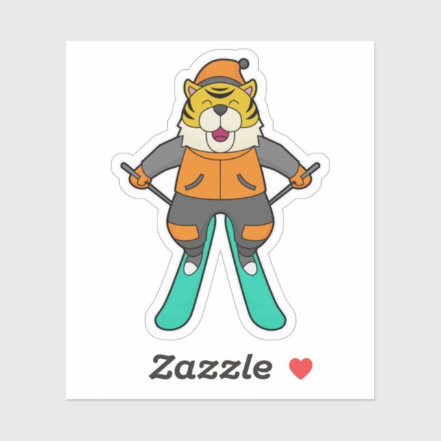 Tiger Skier Ski Aufkleber (Blatt)