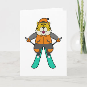 Tiger Skifahrer Ski Karte