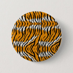 Tiger Skin Animal Print Design Button