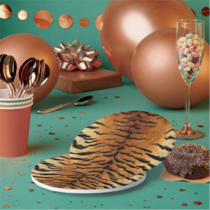 Tiger Skin Print Paper Plate Pappteller