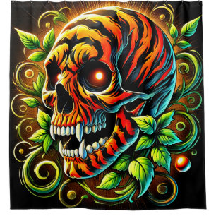 Tiger Skull Duschvorhang