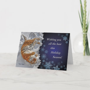 Tiger "Snow Angel" alle Faiths Holiday Card Feiertagskarte