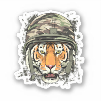 Tiger Soldier Veteran Army Tiger Safari Animal Lov Aufkleber