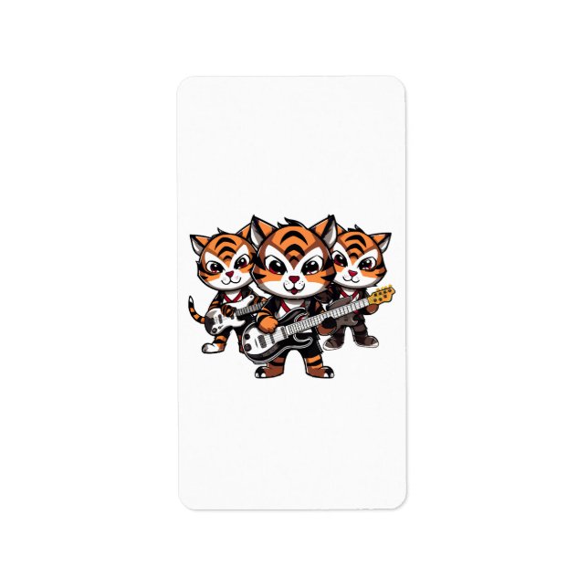 Tiger spielen Band Adressaufkleber (Vorne)