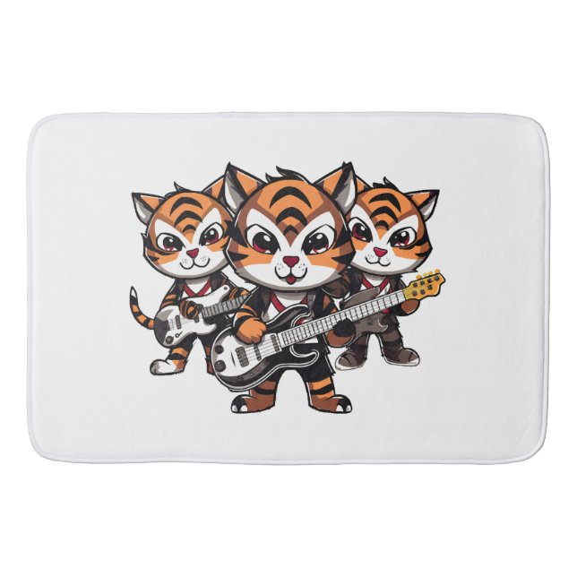 Tiger spielen Band Badematte (Vorderseite)