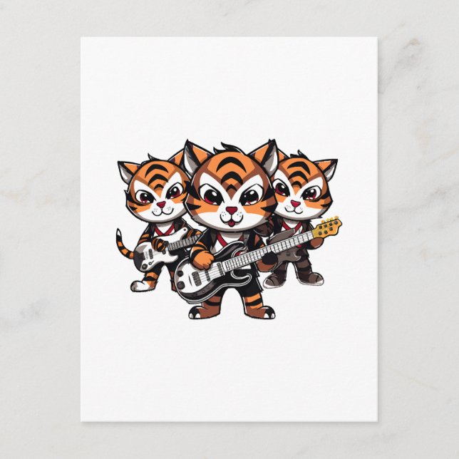 Tiger spielen Band Begleitkarte (Vorderseite)