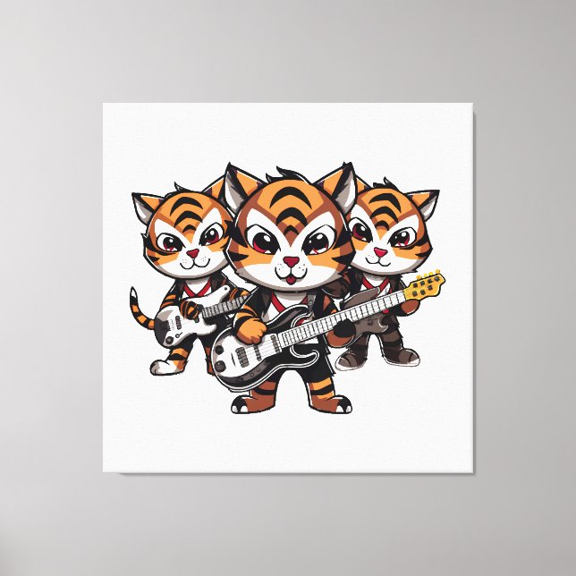 Tiger spielen Band Leinwanddruck (Vorderseite)