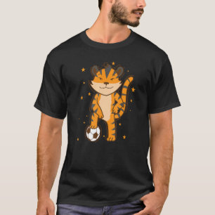 Tiger spielt Fußball große Katze T-Shirt