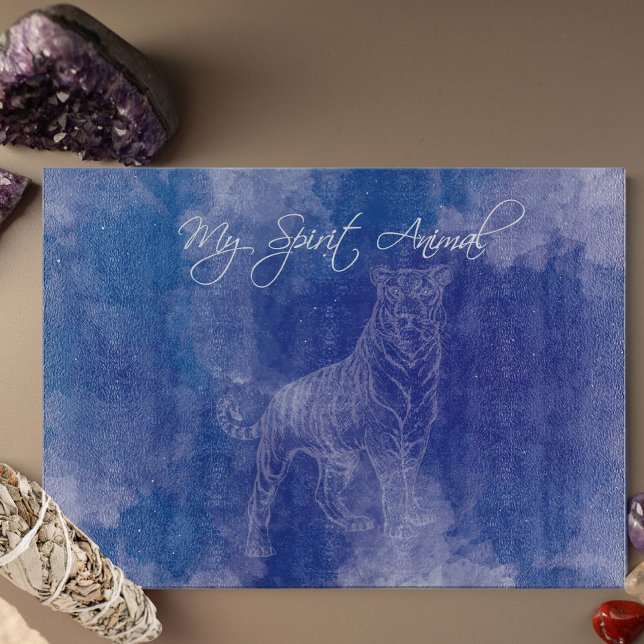 Tiger Spirit Animal Decoration Cutting Board Schneidebrett (Tiger Spirit Animal Glass Cutting Board for the hostess with the mostess.)