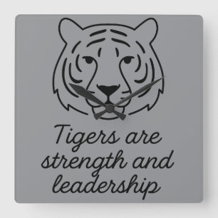 Tiger Spirit: Stärke und Führung Quadratische Wanduhr