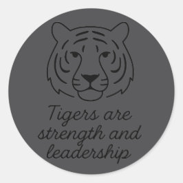 Tiger Spirit: Stärke und Führung Runder Aufkleber