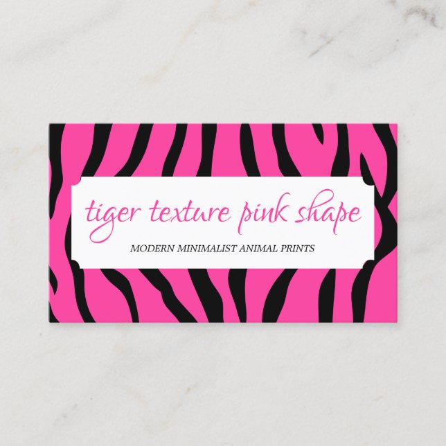 Tiger Sprinklen Textur Rosa Form Rahmen Visitenkarte (Vorderseite)