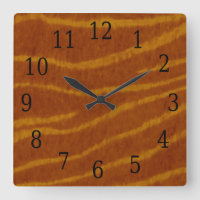 Tiger Square Clock