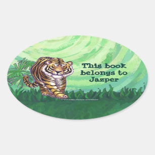 Tiger Stationery Ovaler Aufkleber