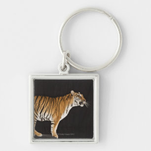 Tiger stehend auf Plattform Schlüsselanhänger