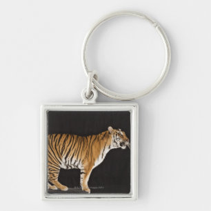 Tiger stehend auf Plattform Schlüsselanhänger