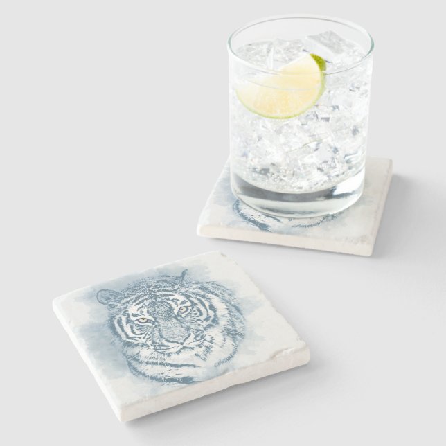 Tiger Steinuntersetzer (Seitenansicht)