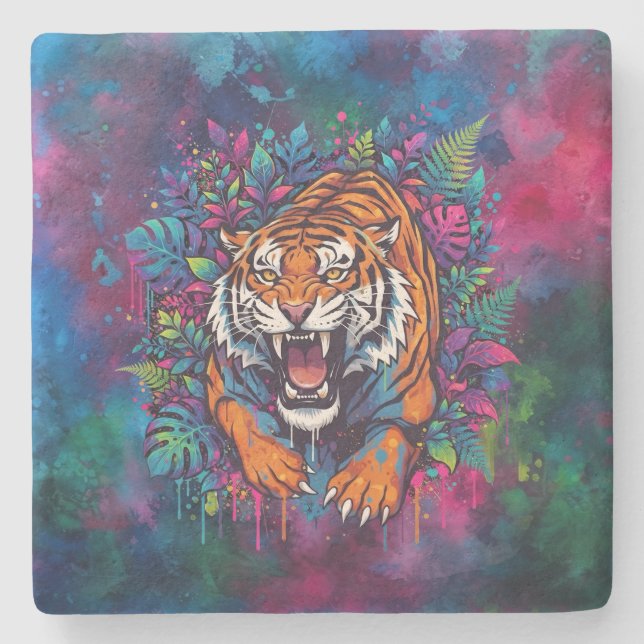 Tiger Steinuntersetzer (Vorderseite)