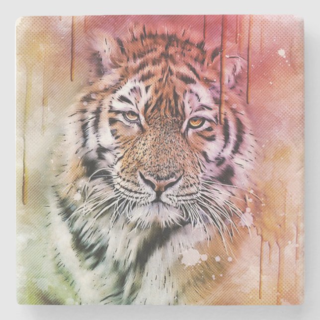 Tiger Steinuntersetzer (Vorderseite)