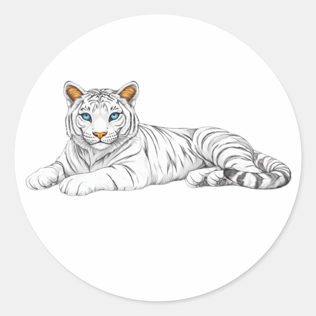 tiger sticker. Bright burning eyes are watching  Runder Aufkleber (Vorderseite)
