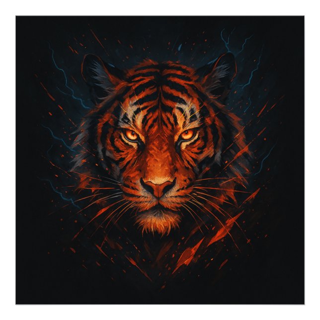 Tiger Storm - Energie entfesselt Fotodruck (Vorne)