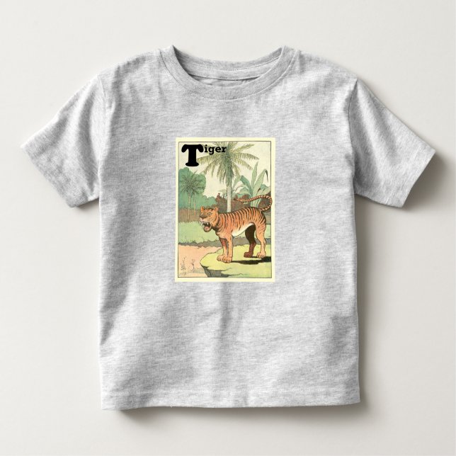 Tiger Storybook Illustriert Kleinkind T-shirt (Vorderseite)