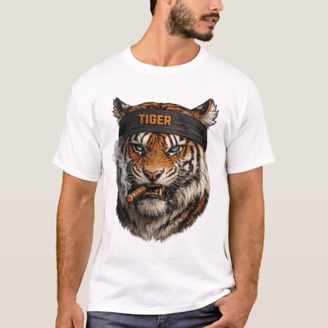 Tiger Street Style T-Shirt – Bold Animal Design (Vorderseite)