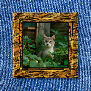 Tiger-Streifen-Fotobild-Button Button