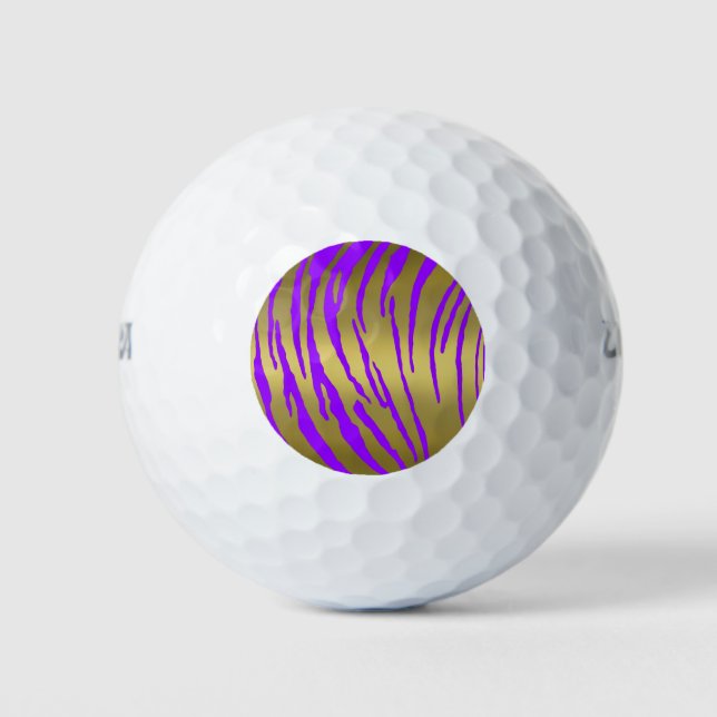 Tiger Streifen Lila Golfball (Vorderseite)