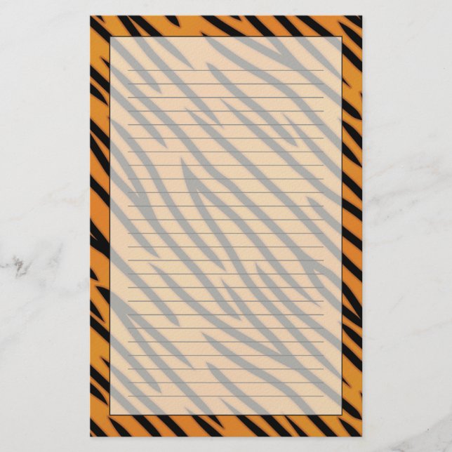 Tiger-Streifen-Muster Briefpapier (Vorderseite)