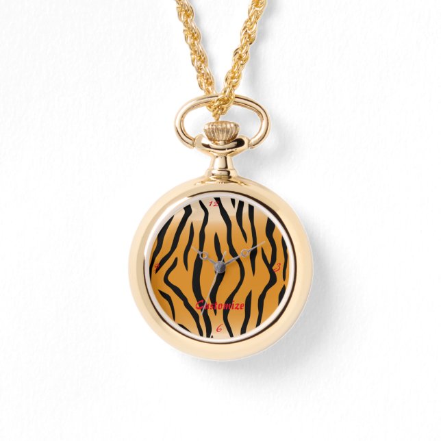 Tiger Streifen Muster Thunder_Cove Armbanduhr (Vorderseite)