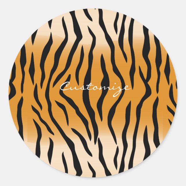 Tiger Streifen Muster Thunder_Cove Runder Aufkleber (Vorderseite)
