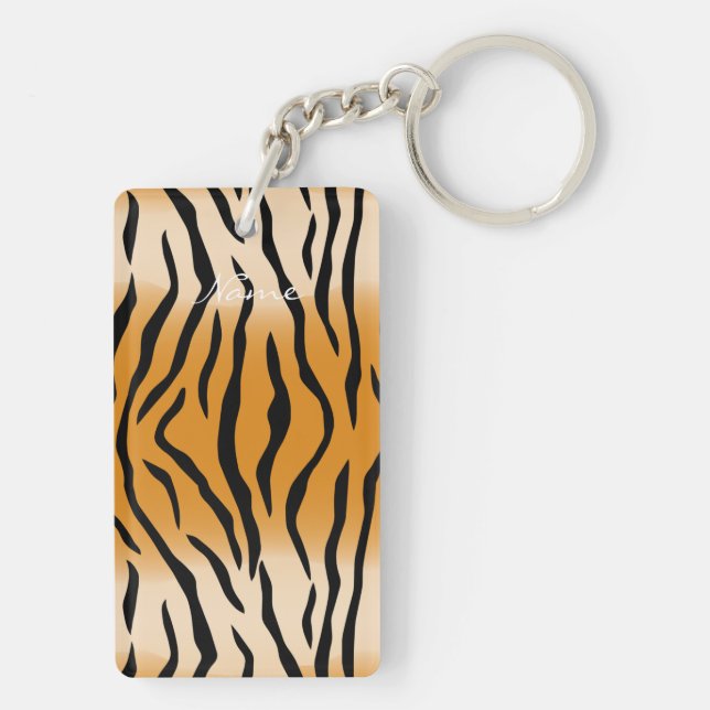 Tiger Streifen Muster Thunder_Cove Schlüsselanhänger (Rückseite)