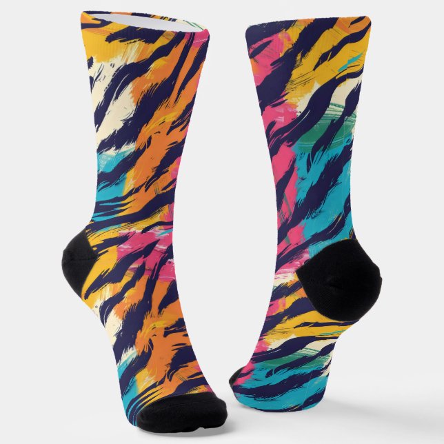 Tiger-Streifen Socken (Gewinkelt)