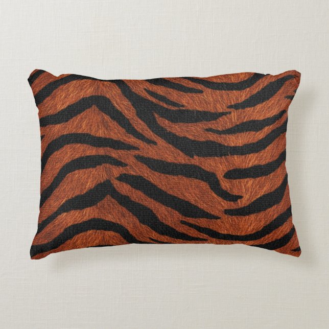 Tiger-Streifen-Wildmuster Dekokissen (Vorderseite)
