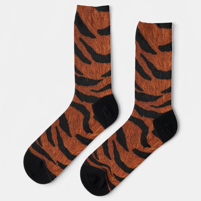 Tiger-Streifen-Wildmuster Socken (Linkes Detail)