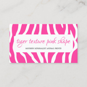 Tiger Streusel Textur Rosa Weiß Form Rahmen Visitenkarte