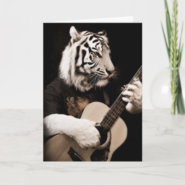 Tiger Strings – Elegant Musical Art Karte (Vorderseite)