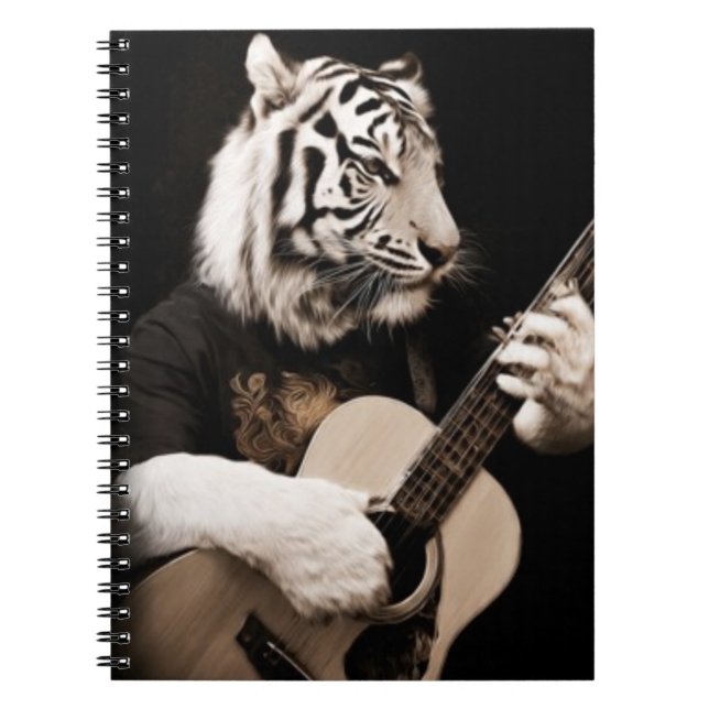 Tiger Strings – Elegant Musical Art Notizblock (Vorderseite)