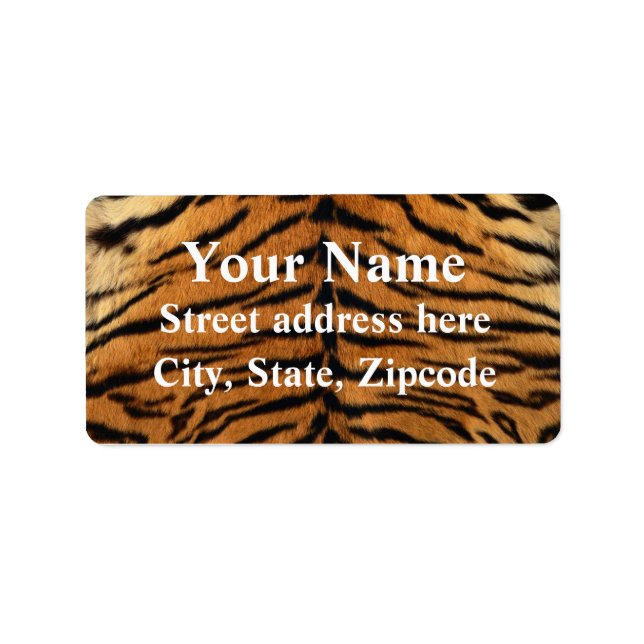 Tiger Strip Fur Print Adressaufkleber (Vorne)