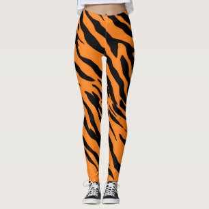 Tiger Stripe schwarz Orange Wildtier Hautmuster Leggings