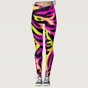Tiger Stripe schwarz Orange Wildtier Hautmuster Leggings