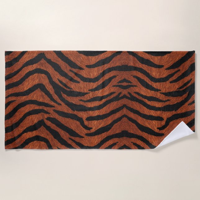Tiger Stripe Wild Pattern Strandtuch (Vorderseite)