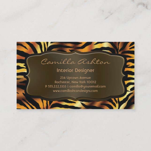 Tiger Stripes African Zebra Business Cards Visitenkarte (Vorderseite)
