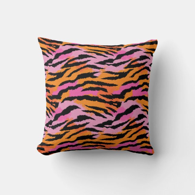 Tiger Stripes Animal Print Bold & Glamour Kissen (Vorderseite)