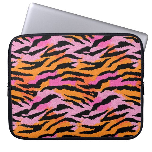 Tiger Stripes Animal Print Colorful Girl Glam Laptopschutzhülle (Vorderseite)
