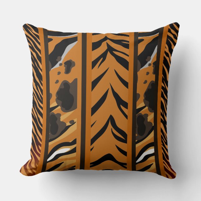 Tiger Stripes Animal Print Kissen (Vorderseite)