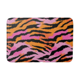 Tiger Stripes Animal Print Lavender & Orange Girl Badematte