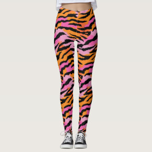 Tiger Stripes Animal Print Vibranly Girly Glam Leggings