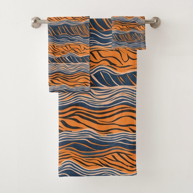 Tiger Stripes Inspiriertes Design Badhandtuch Set (Insitu)